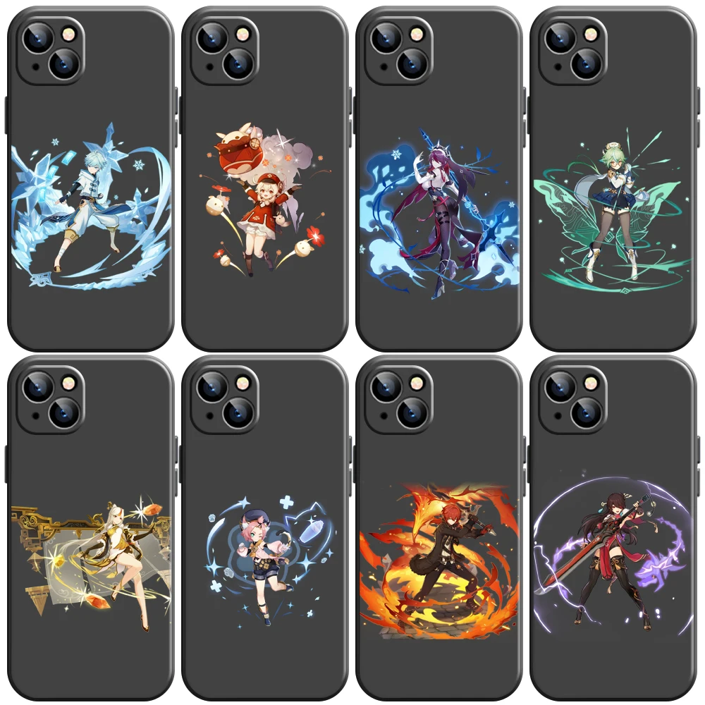 

Genshin Impact Project Game Phone Case For iPhone 11 13 12 Pro Max 12 13 Mini X XS XR MAX SE 6 7 8 Plus Liquid Silicon Carcasa