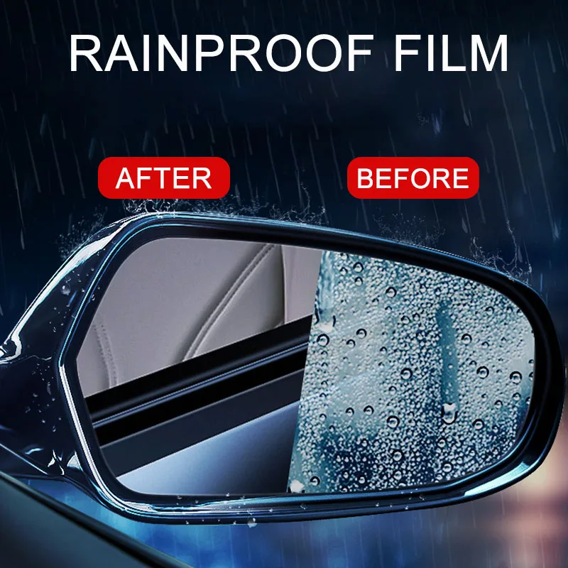 Плёнка-дождевик на зеркало заднего вида с полным покрытием прозрачная