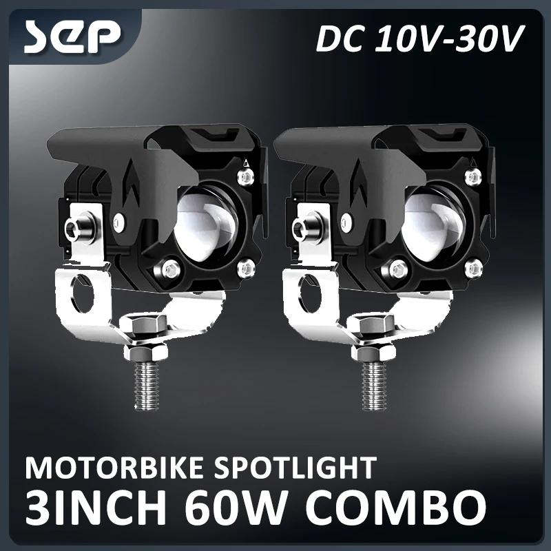 

3 " 60W Motorbike LED Spotlight Electric Bike Light Battery Car Spotlight External Spotlight Double Light Retrofit Light