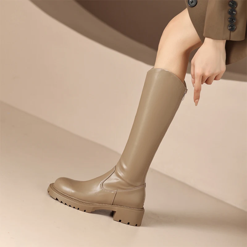 

Женские мотоциклетные ботинки на молнии, на платформе