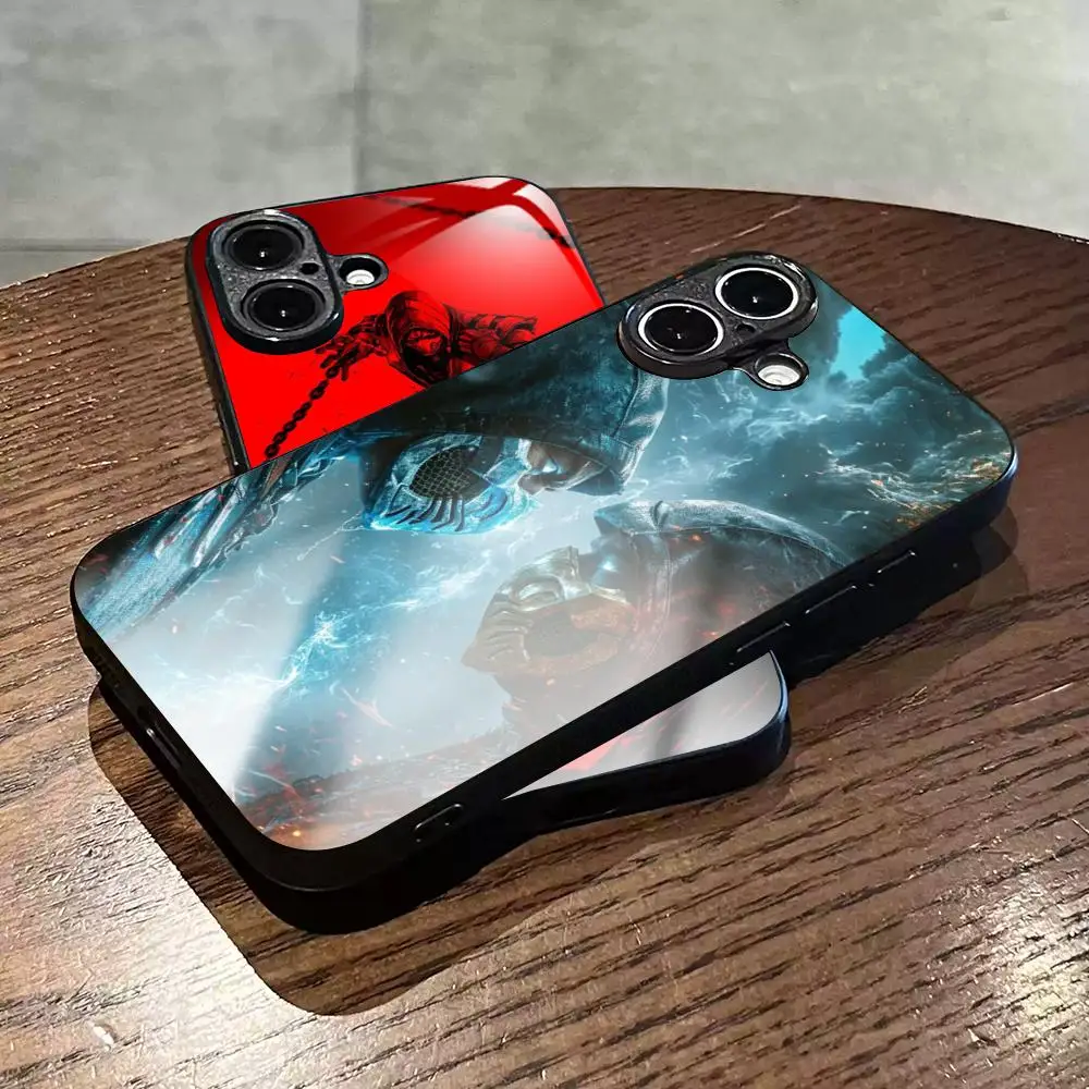 Фото Чехол для телефона в стиле Mortal Kombat для iPhone 17 Air, 16, 15, 14, 13, 12, 11 Plus, Mini, Pro, Max, стеклянный, магнитный №4