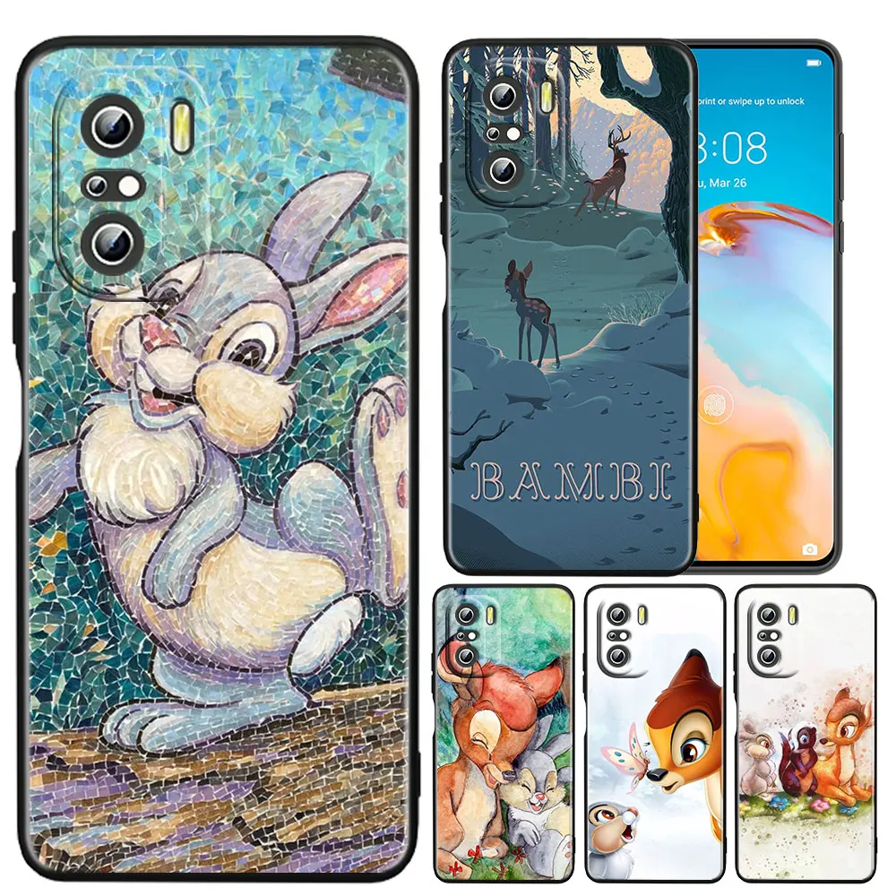 

Anime Bambi Cartoon Case For Xiaomi Redmi K50 K40 Gaming K30 K20 Pro 5G 10X 9T 9A 9C TPU Soft Black Phone Cover Capa Coque Shell