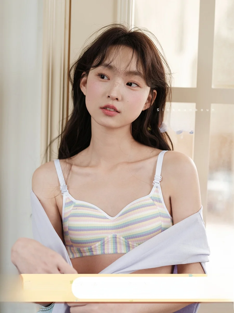 Xinhelp бюстгальтер милый цвет в полоску приятное для кожи дышащее нижнее белье