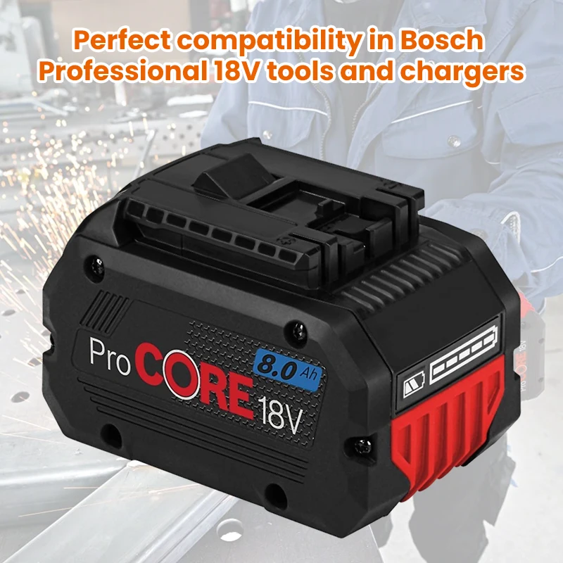 

18V 8000mAh Procore replacement battery for Bosch 18V Professional System Cordless Tools BAT609 BAT618 GBA18V80 21700 cell