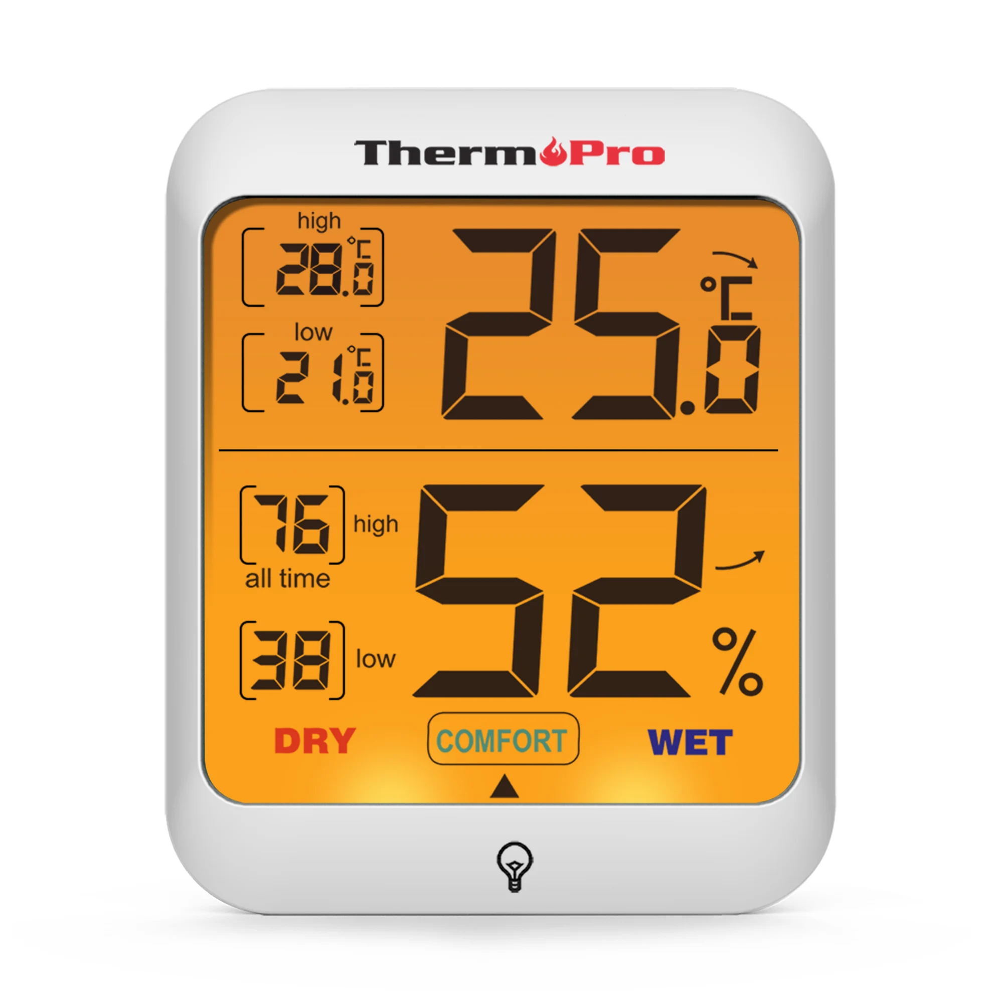 Цифровой Комнатный термометр ThermoPro TP53, гигрометр, датчик температуры и влажности, метеостанция с подсветкой для дома