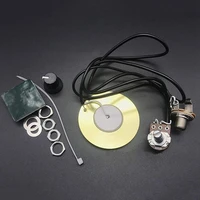 1 set prewired piezo pickup with volume control knob for cigar box guitar parts guitar accessories 1set disc piezo pickup