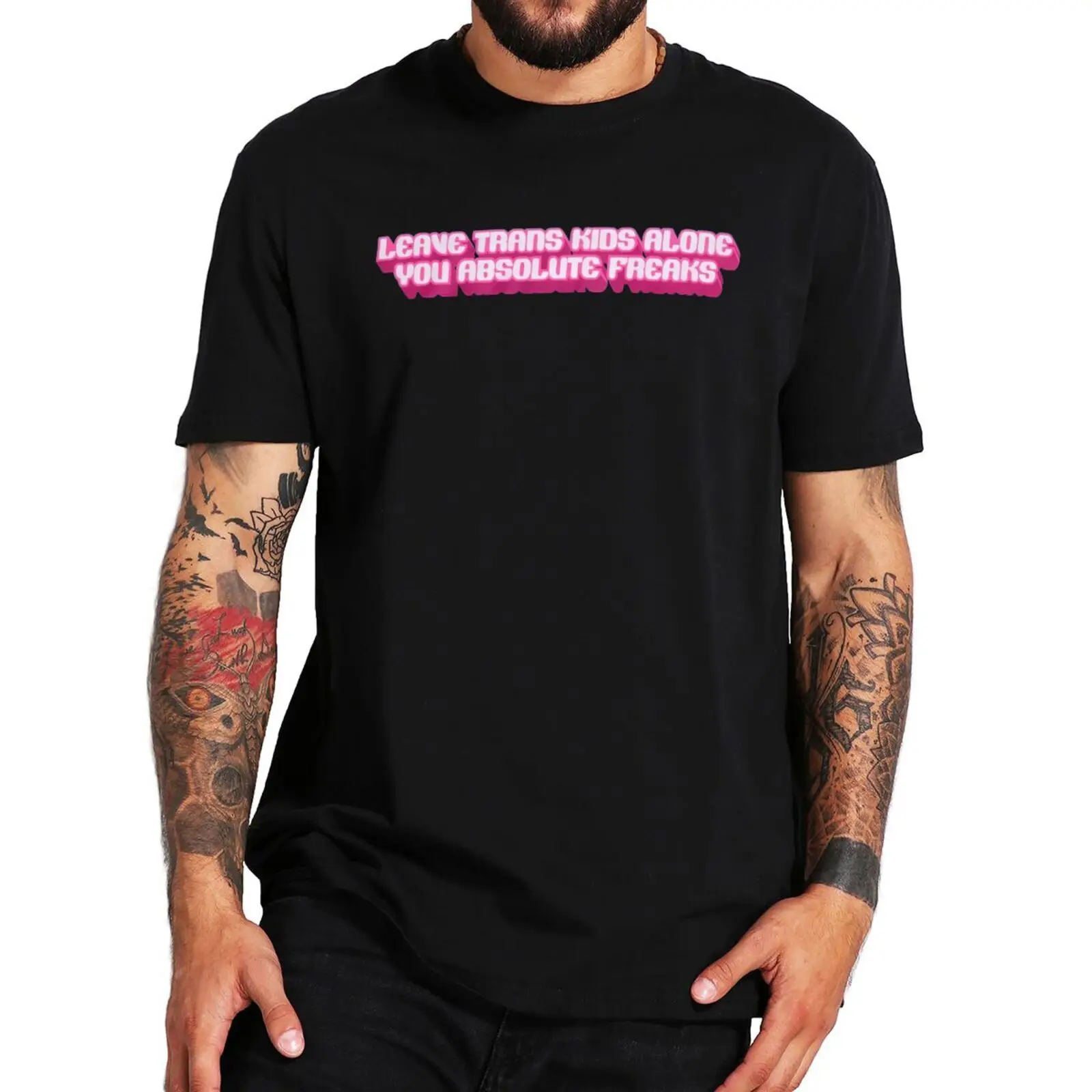 

Leave Trans Kids Alone T Shirt LGBT Pride Trend T-shirts For Men Women Casual 100% Cotton Unisex Tee Tops EU Size