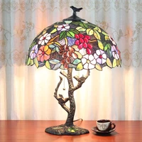 vintage creative pastoral grape table lamp bedroom bedside study hotel bar restaurant glass table lamp