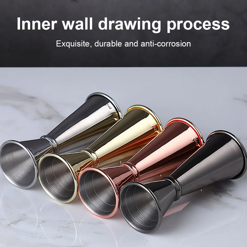Stainless Steel Double Cocktail Shaker Measure Cup Jigger Liquid Measuring Tool Bar Party Supplies Copper plated