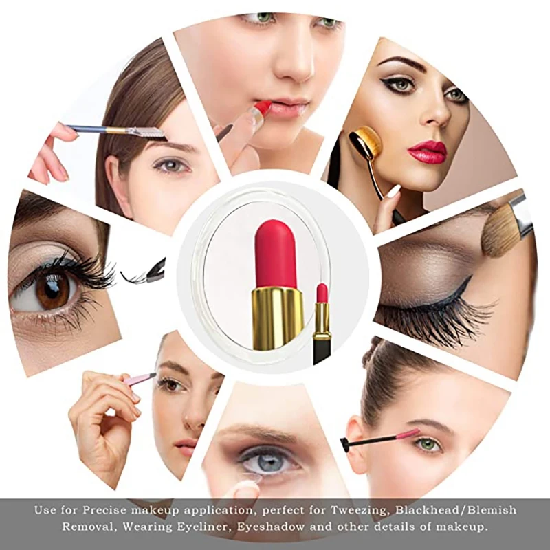 

7X Magnifying Makeup Mirror Punch-Free Makeup Mirror Round Magnification Mirror With 3 Suction Cups 6 Inch