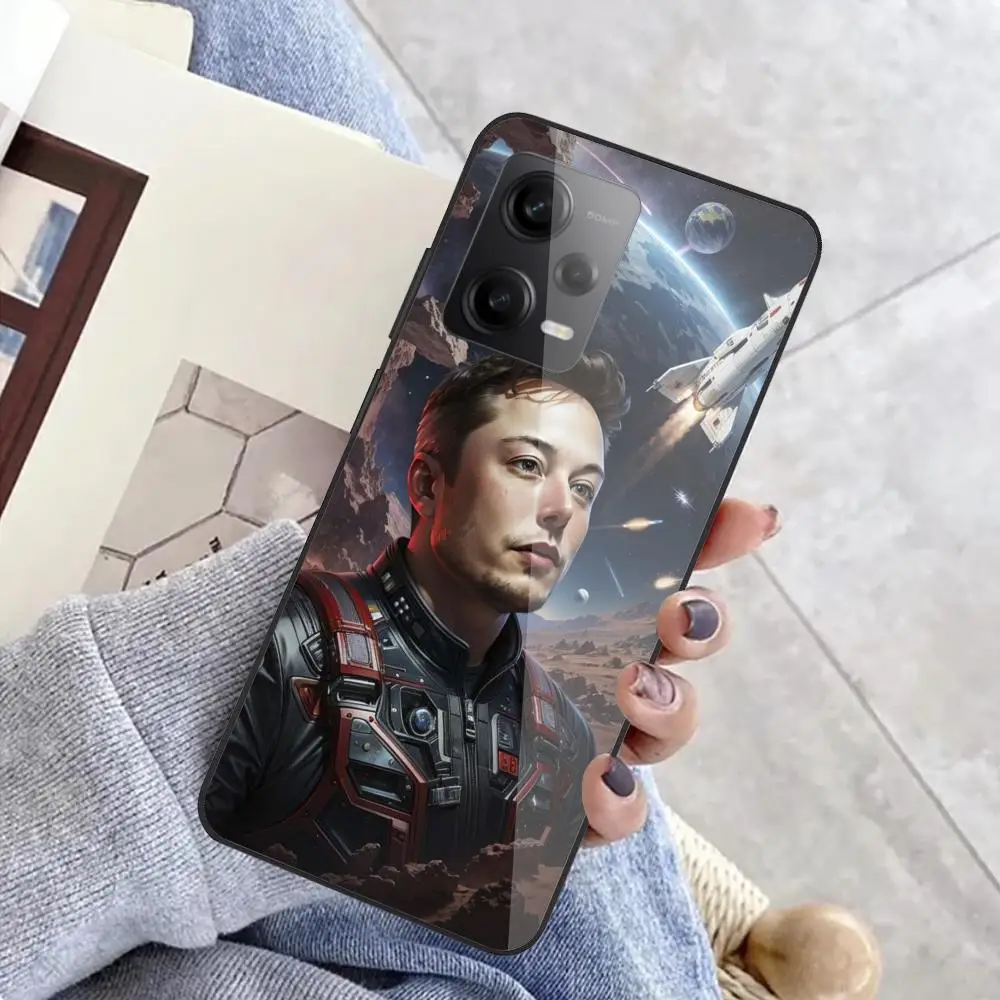 Чехол для телефона Redmi Note 13 Pro Plus 12 11 A3X A1 A2 13C 12C черное стекло R_reeve_Musks чехлы