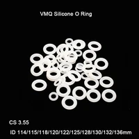 5pcslot white vmq silicone o ring gasket rubber washer cs 3 55mm id 114mm136mm food grade silicon o ring gasket rubber o ring