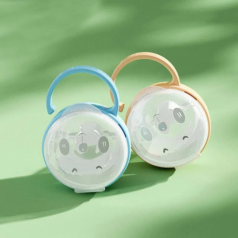 

Baby pacifier transparent dust box with portable function cartoon pacifier PP panda storage box pacifier holder pacifier case