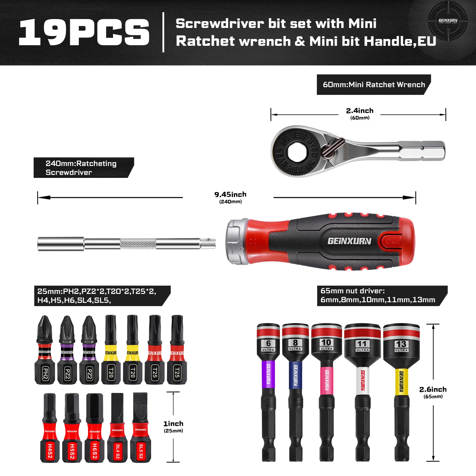 

Набор отверток Geinxurn 19 предметов