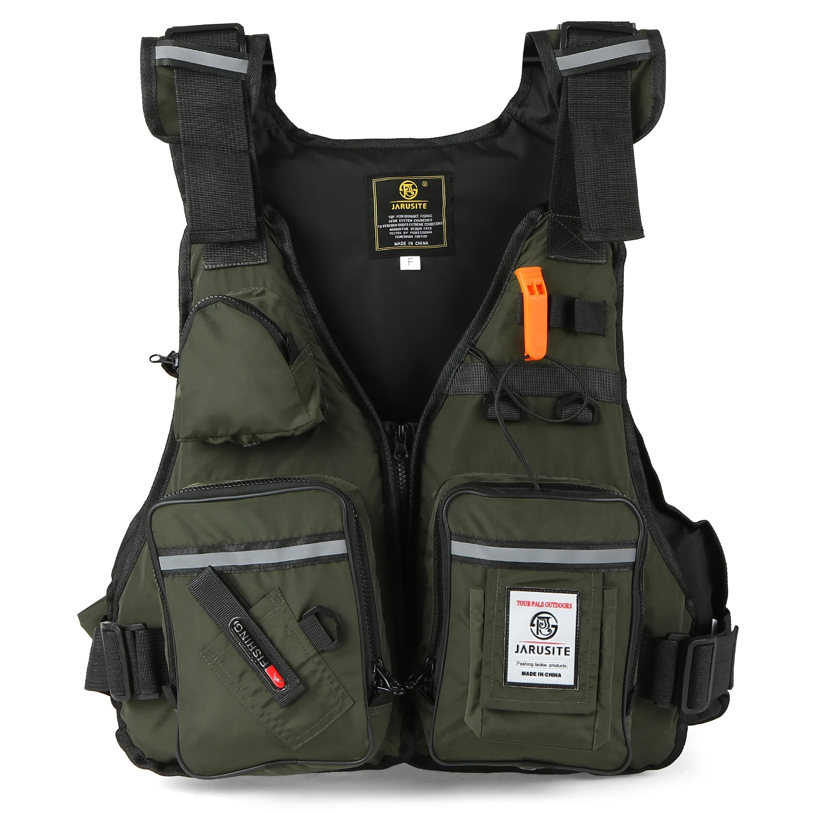 

Multi-Pockets Fly Fishing Jacket Buoyancy Vest with Water Bottle Holder for Kayaking Sailing Boating Water Sports Fishing Vest