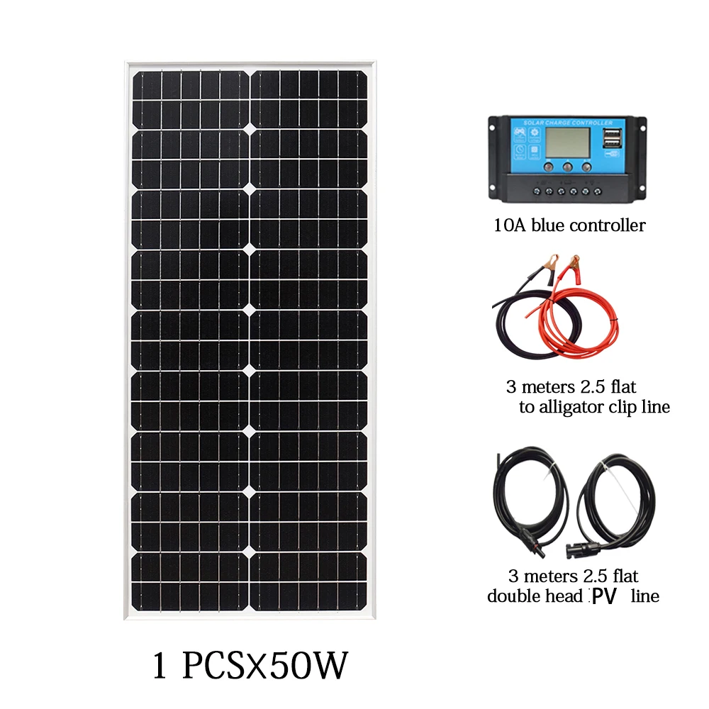 50 Watt Solar Panel 50w 12V Monocrystalline Silicon Cells off grid solar trailer adventure start camper solar setup