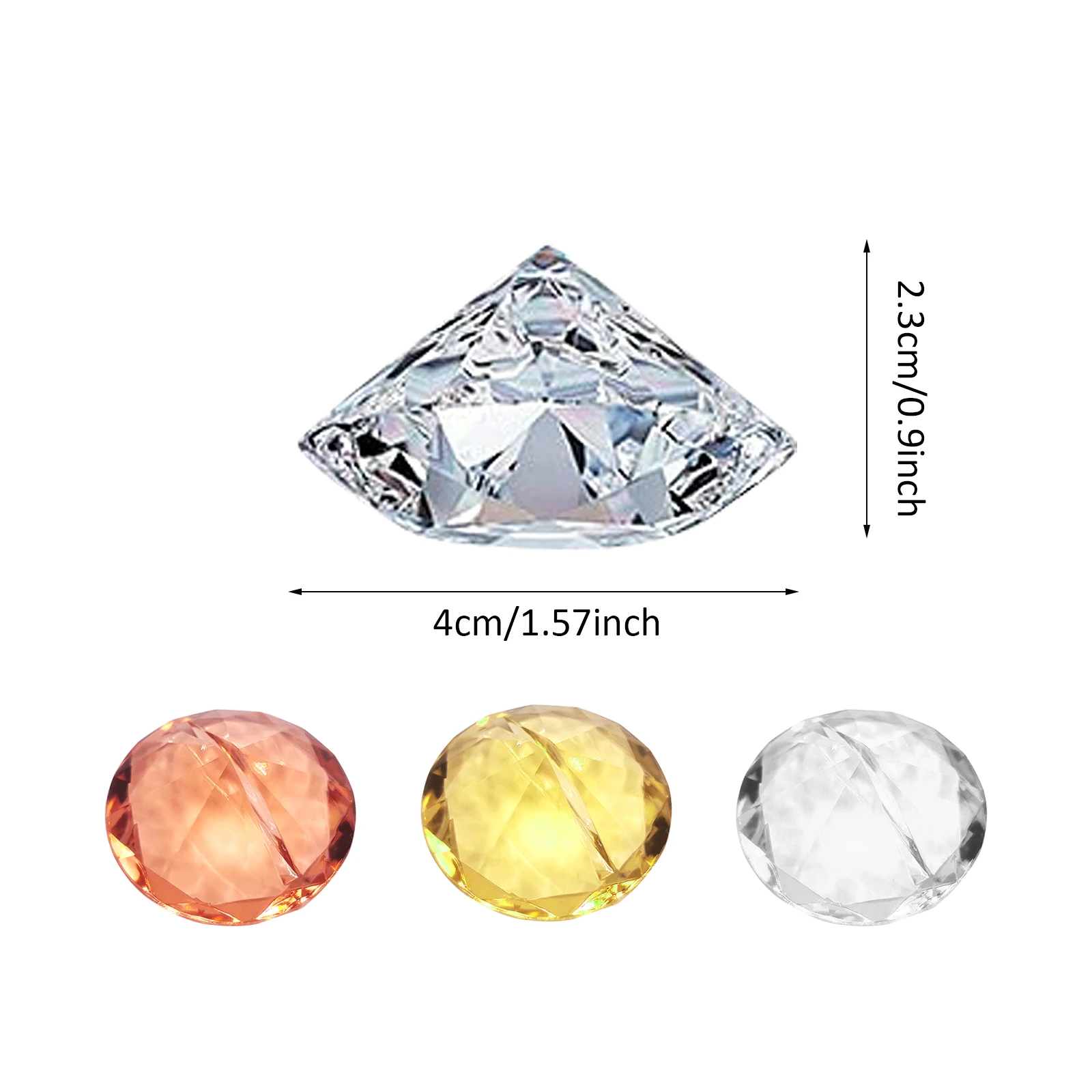

12Pcs Round Acrylic Crystal Diamond Note Card Holder Table Number Stand Party Wedding Banquet Desktop Ornament Message Clip Set