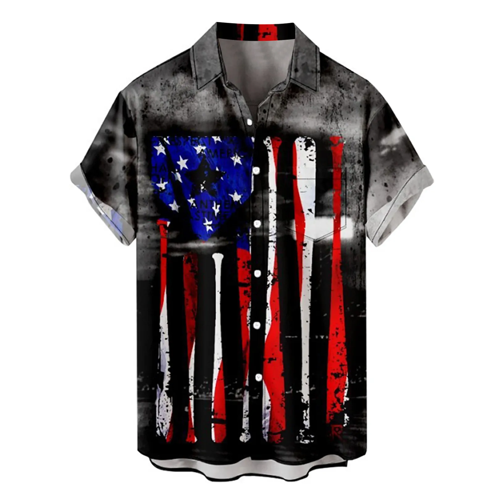

Oversized Graphic 4th Of July Shirts American Flag Print Blouses Men Summer Loose Button Down Beach Party Club Blusas Mujer