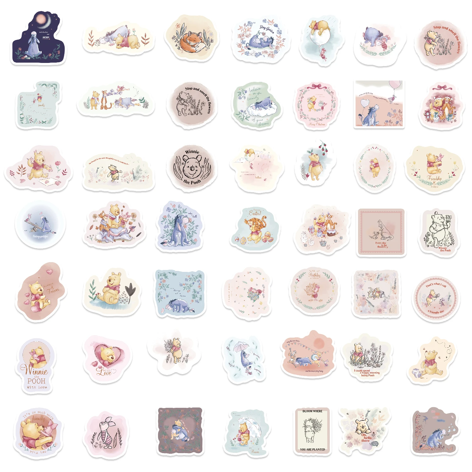 50 шт. водонепроницаемые наклейки с изображением медведя и пуха