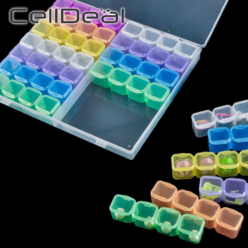 

Multifunction Organizer Case 56 Grids Plastic Storage Box Jewelry Beads Removable Craft Embroidery Nail Art Rhinestone Accessory