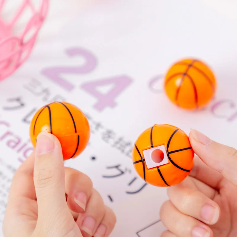 

4 Pcs/set Creative Basketball Shaped Pencil Sharpener Kawaii School Supplies Stationery Items Student Prize for Kids Gift