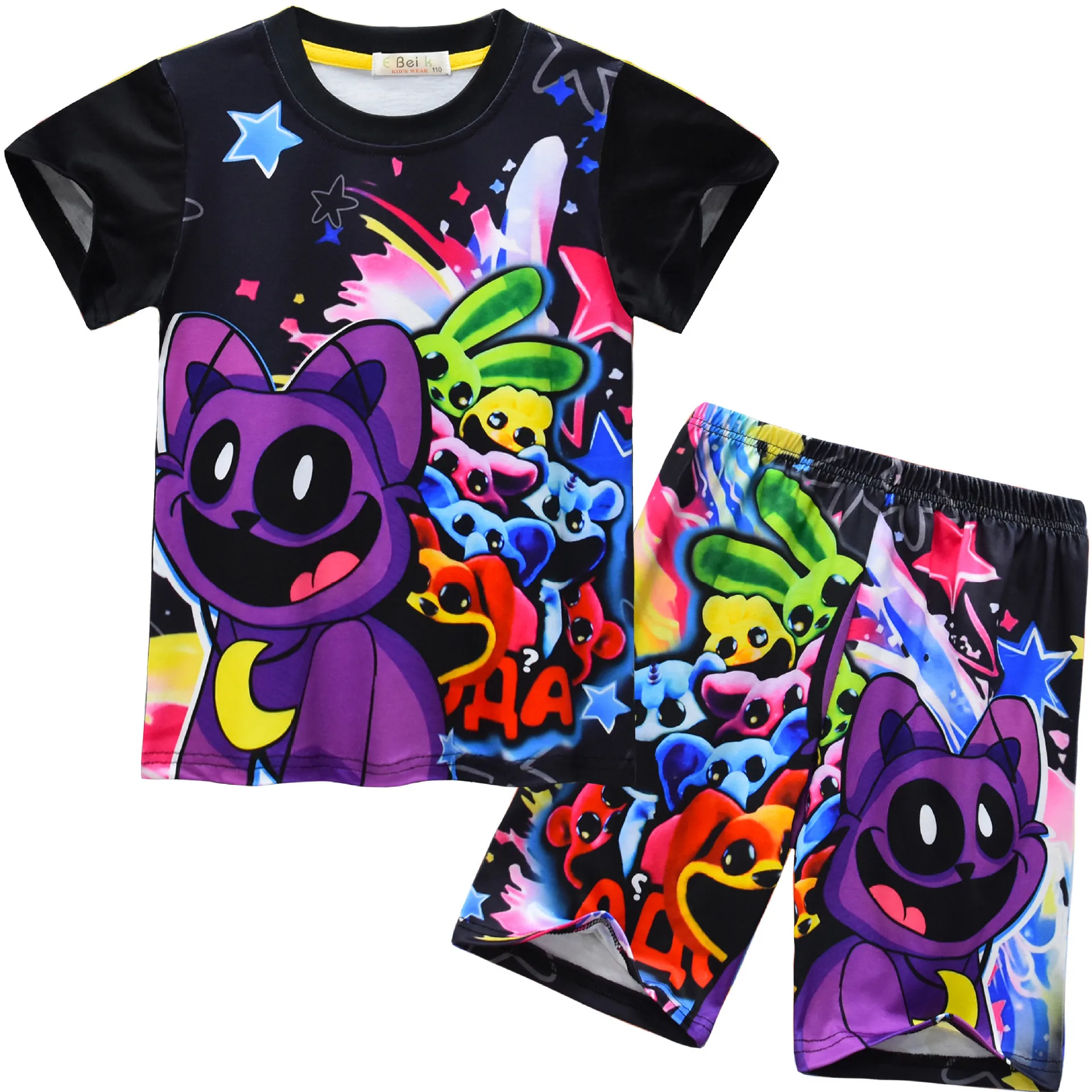 Летняя футболка с коротким рукавом и шорты для мальчиков девочек