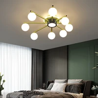 nordic postmodern creative ceiling lights living room lamp personality simple dining room bedroom gold acryl ball lighting