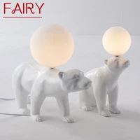 fairy nordic modern table lamp creative white glass resin desk lights led decor for home children bedroom living room