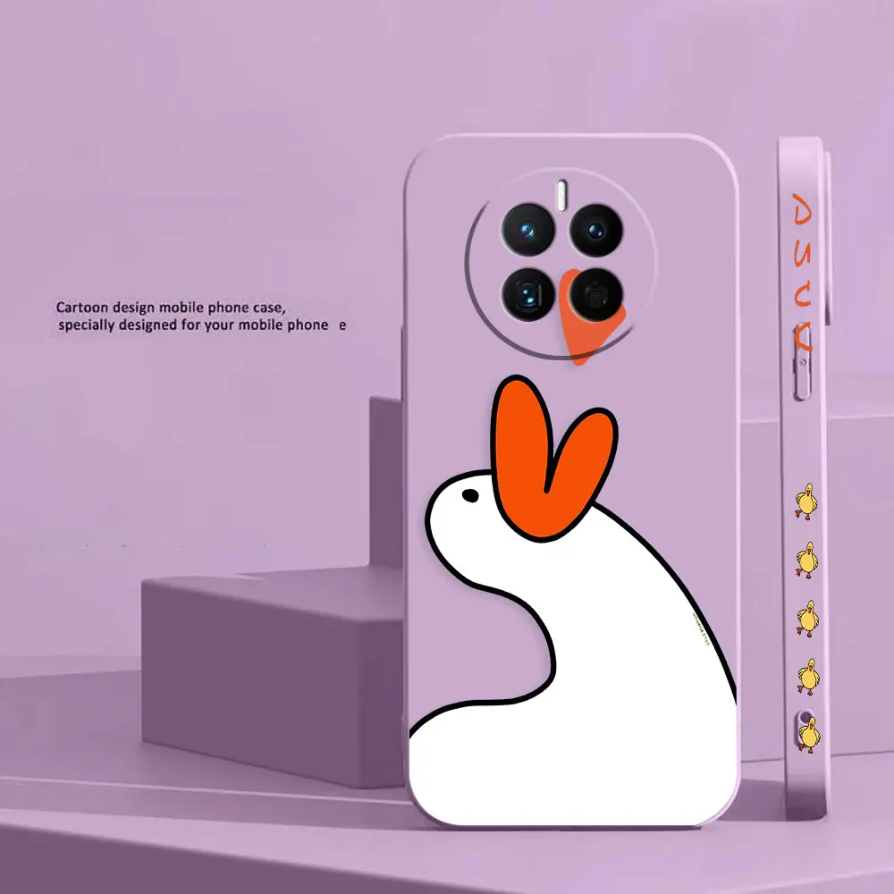 Cute Duck Lover Phone Case For Huawei MATE 10 20 20X 30 40 50 P20 P30 P40 P50 P60 PRO PLUS Colour Liquid Case Cover Funda Shell