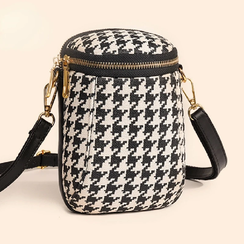 

Брендовая дизайнерская маленькая сумка через плечо с карманом для телефона, женская сумка через плечо с узором «гусиные лапки», новинка 2022, ...