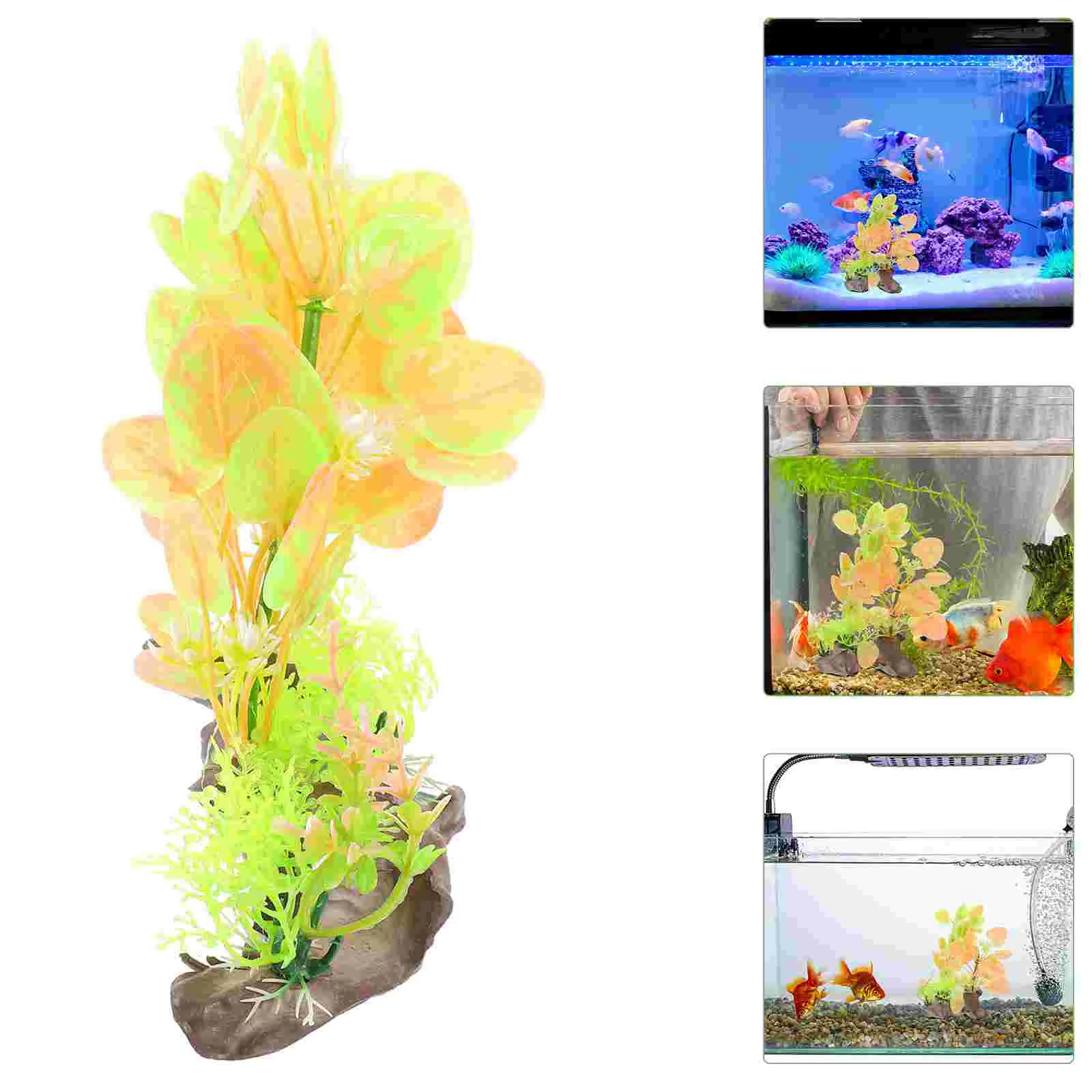 

2 Pcs Aquarium Decoration Plants Realistic Fake Fish Accessories Tank Landscaping Aquatic Artificial