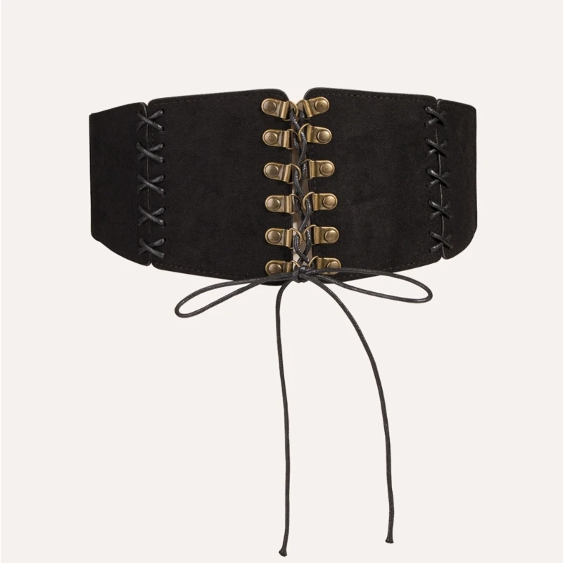 

Teens Girl Corset Vintage Steampunk Wide Waist Belt Halloween Cosplay Costume