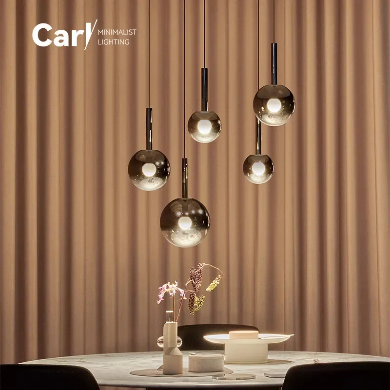 Минималистичная стеклянная люстра для ресторана и бара прикроватная лампа с
