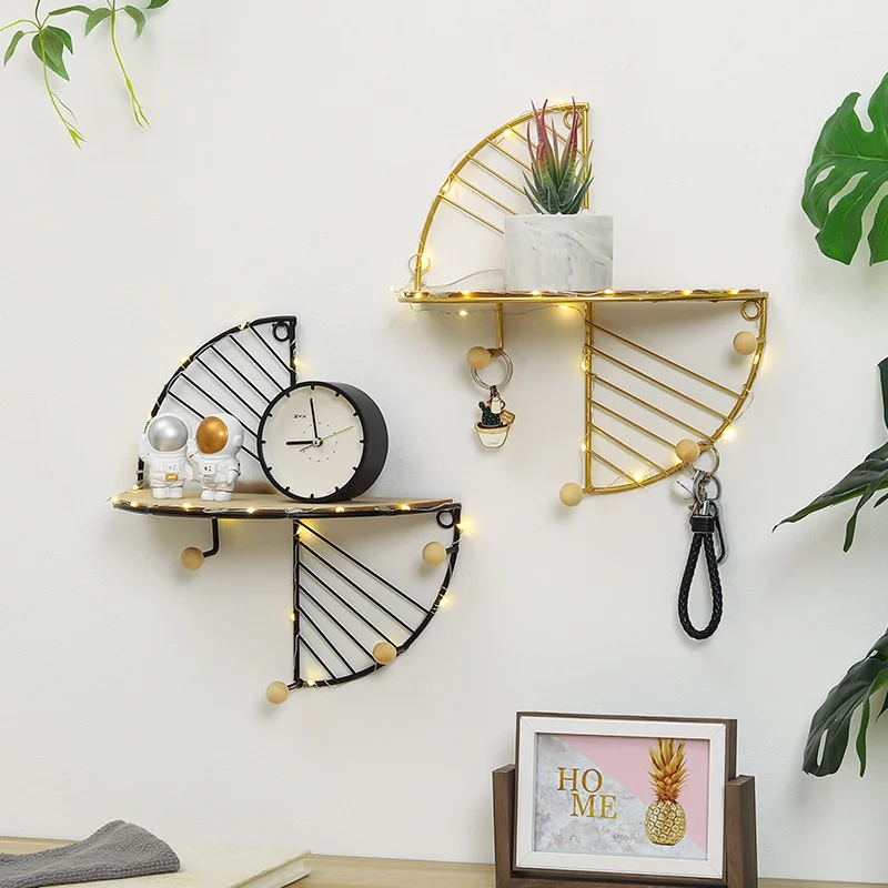 

Wall hanging rack hook Living room bedroom wall hanging wall decoration storage rack Punch-free living room bedroom wall hanging