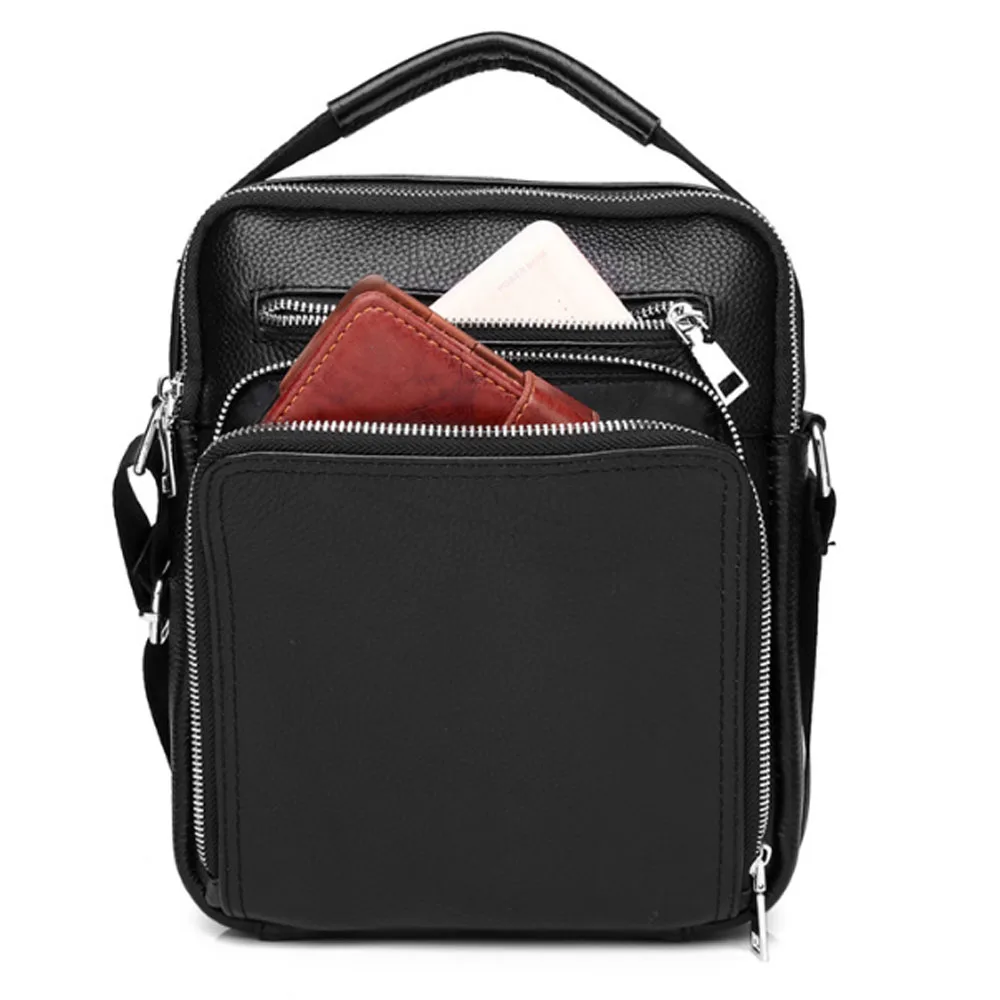 Genuine Leather Messenger Bag for Men Vintage Shoulder Crossbody Bags for Work Business Travel Tote Handbags