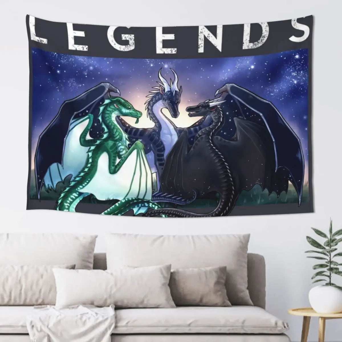 Wings of Fire - Legends Fathom Darkstalker Clearsight Гобелен Милый декор Декор комнаты Эстетический