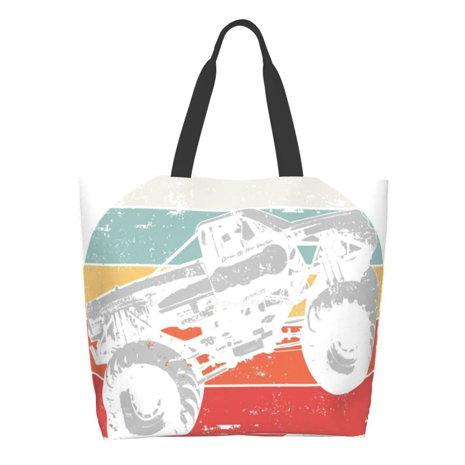 

Gift Monster Truck Design Vintage Retro Look Tee Graphic Handbags Shoulder Bags Large size Monster Truck Rally Monster