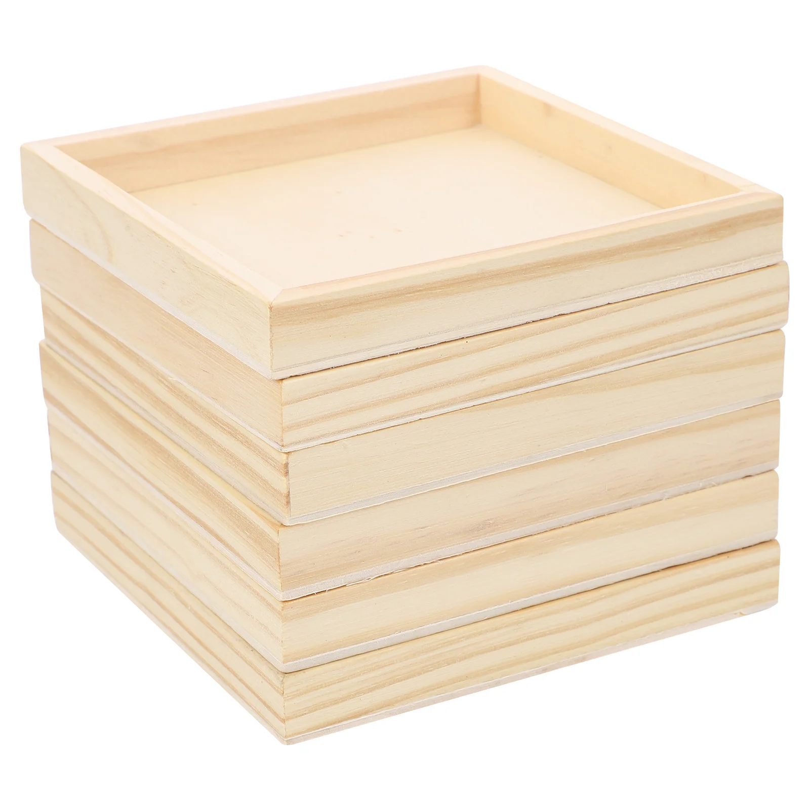

Tray Wooden Puzzle Wood Trays Painting Unfinished Crafts Serving Cube Board Boards Blank Sorting Canvas Jigsaw Hexahedral Craft
