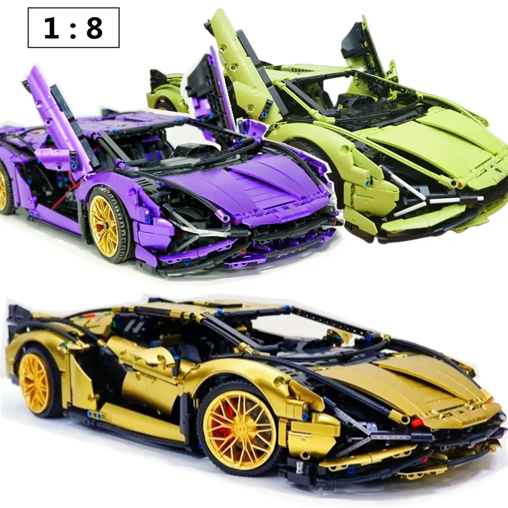 

IN STOCK 1:8 Electroplate Sports Super Car Technology 42115 MOC Building Blocks Bricks High-tech Toys Boy's birthday gifts