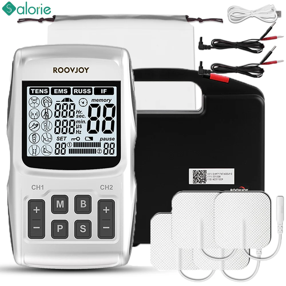 Двухканальный перезаряжаемый импульсный массажер для стимуляции мышц