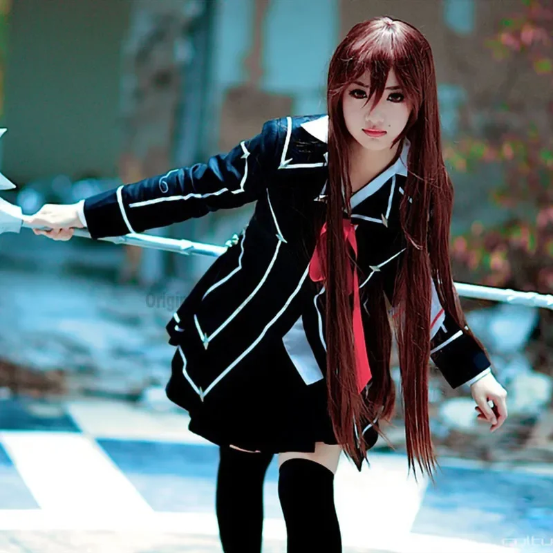 Костюм Рыцаря вампира для косплея Юки или Черное женское белое платье с крестом