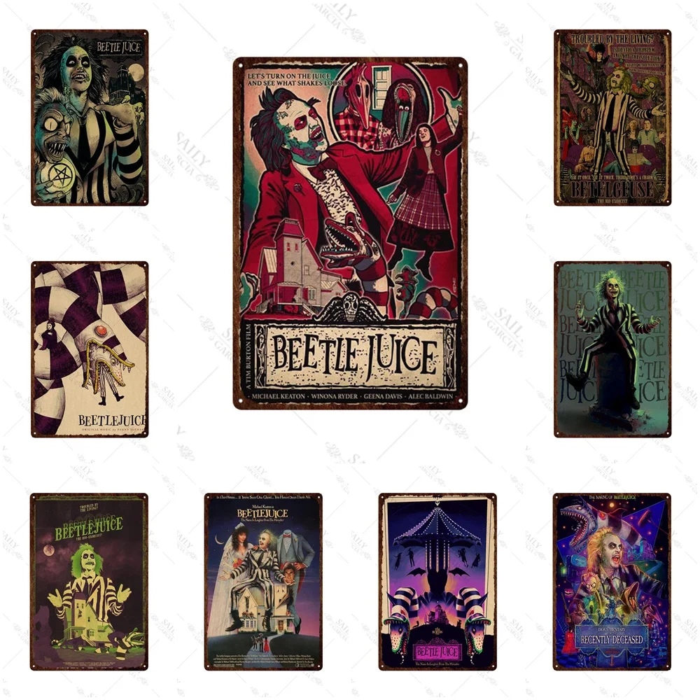 

Металлический постер от Beetlejuice, жестяная вывеска, американские фильмы, металлические пластины, паб, бар, знак, мужская пещера, забавный декор...