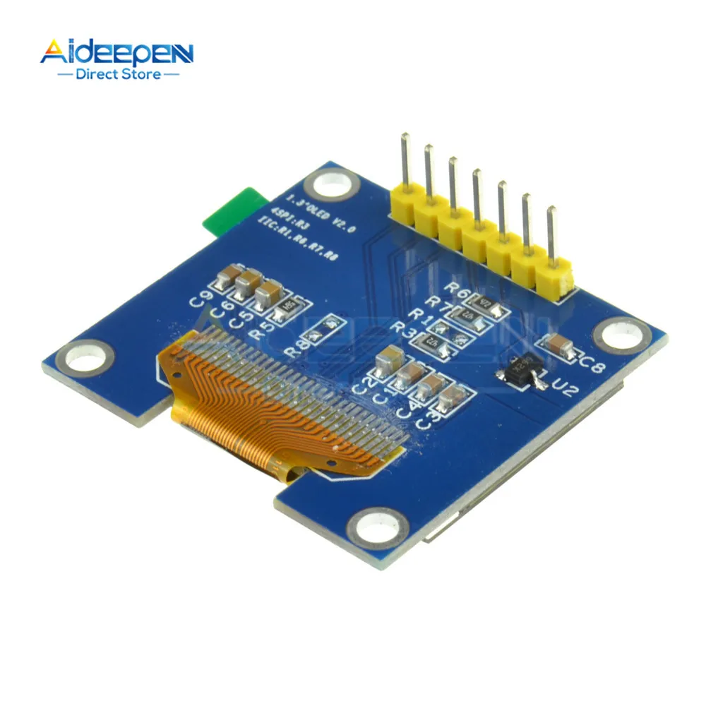 SSH1106 1 3-дюймовый SPI/IIC I2C последовательный 7-контактный белый/синий модуль