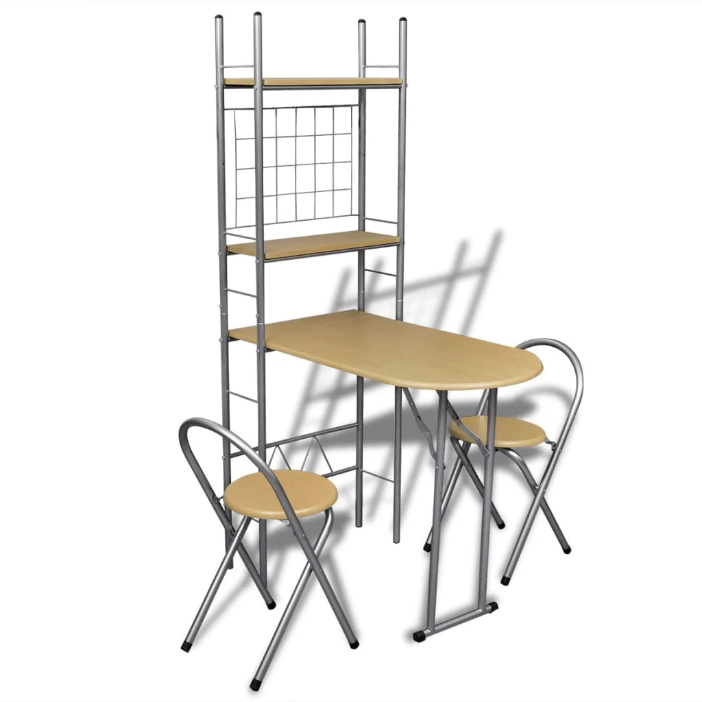 

Folding kitchen Bar Tables and Chairs Set Dining Room High Top Counter Height Table Set for 2