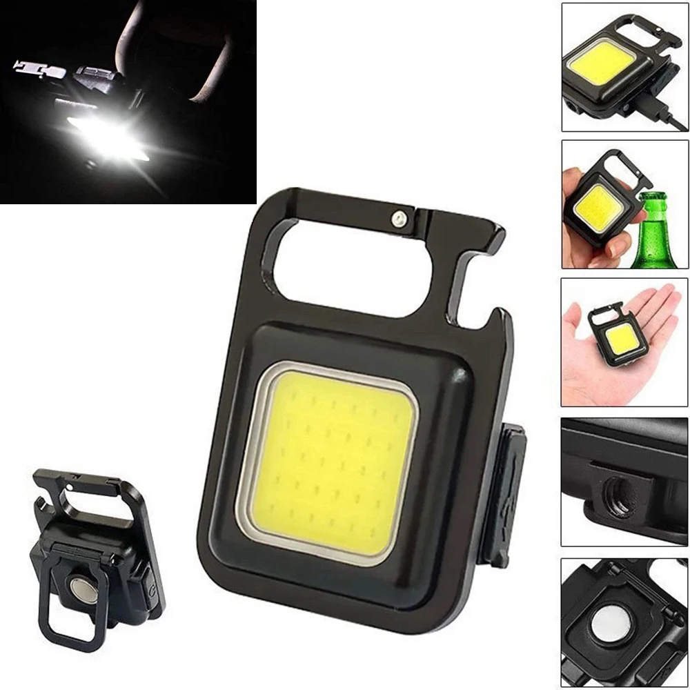 

Новинка, многофункциональный портативный брелок для ключей, фонарик для работы на открытом воздухе, магнитный Открыватель для бутылок, быстрая зарядка, для кемпинга