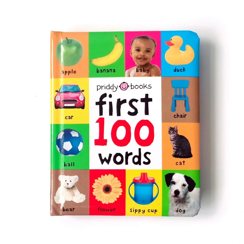 

Детские книжки с индивидуальным дизайном, английский ребенок, первая книга с 100 словами, книга с твердой обложкой
