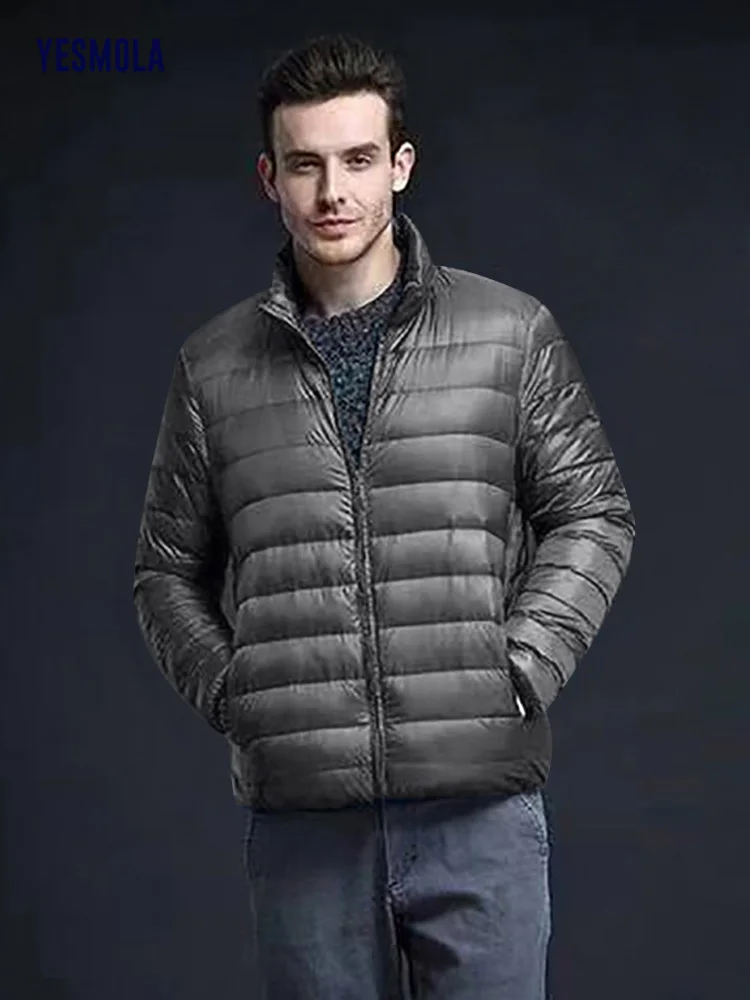 New Brand Autumn Winter Light Down Jacket Men's Fashion Hooded Short Large Ultra-thin Lightweight Youth Slim Coat Down Jackets