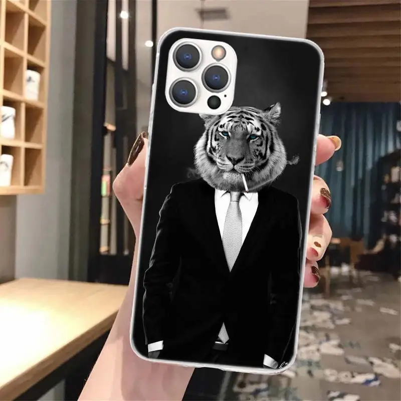 Мужской костюм рубашка галстук Мягкий чехол для телефона iPhone 14 13 12 Mini 11 Pro Max X XR XS 7