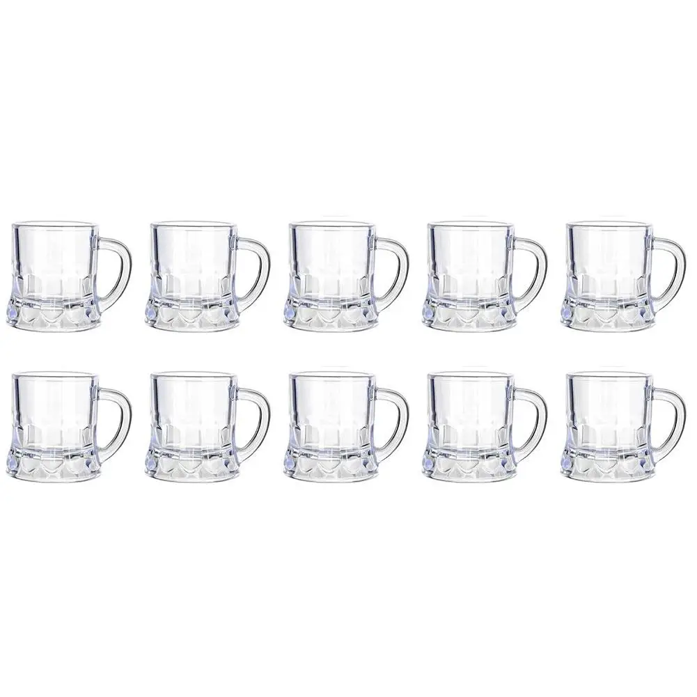 Мини-пивные кружки многоразовые стеклянные с ручками для сока виски