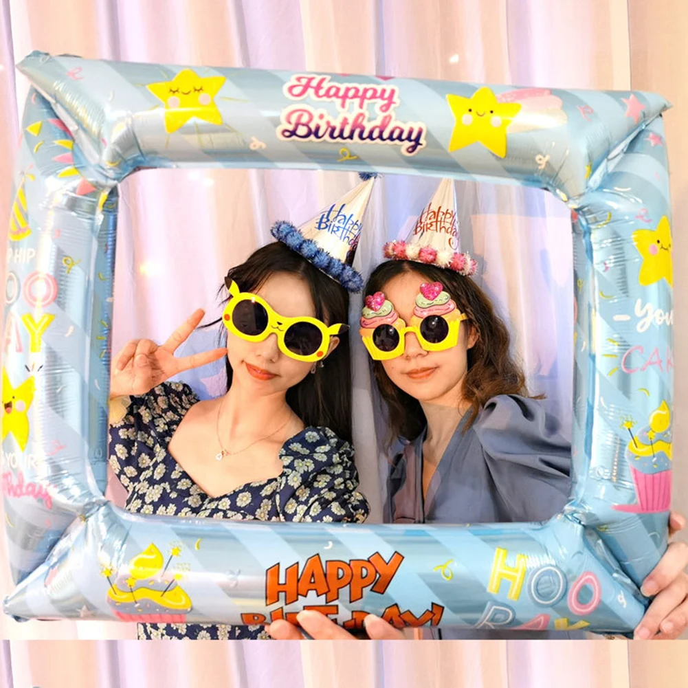 

New Aluminum Film Coating Balloon Photo Picture Frame Fun Web Celebrity Birthday Circle of Friends Printing Polka Dot Selfie